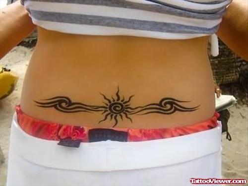 Sun Symbol Back Tattoo