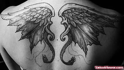 Angelic Wings Back Tattoo