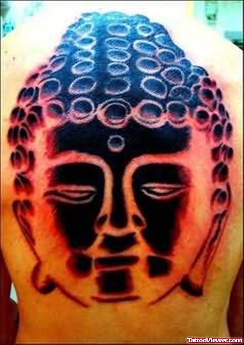 Mahatma Buddha Tattoo Design On Back