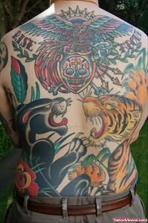 Complex Back Tattoo Design