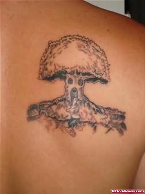 Mushroom Tree Tattoo On Back