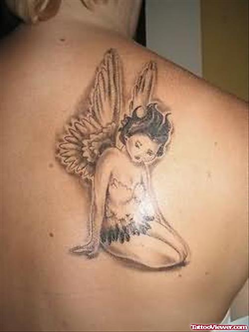 Fairy Tattoo On Back For Men