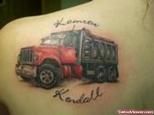 Truck Tattoo On Back
