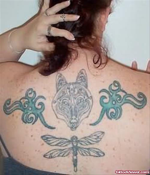 Wild Animals Back Tattoo Design