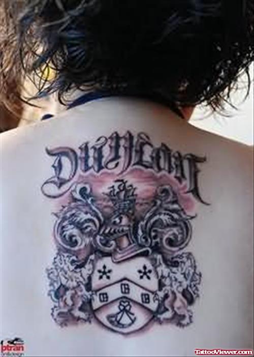 Family Crest Tattoo Image On Back