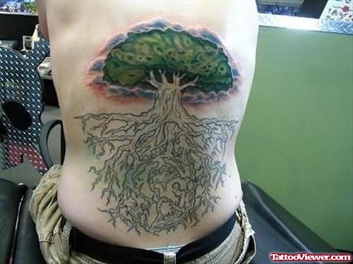 Pleasant Tree Tattoo On Back