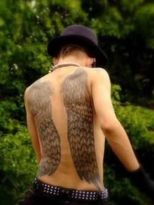 Wonderful Wings Tattoo On Back