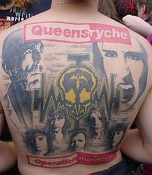 Extreme Faces Tattoo On Back