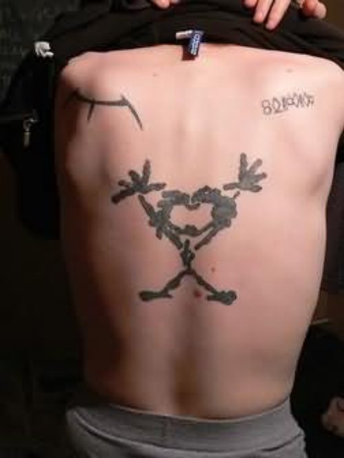 Cartoon Symbol Tattoo On Back