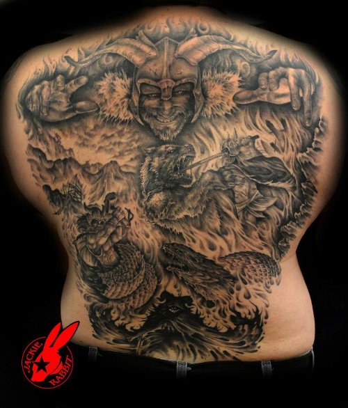 Viking Back Tattoo