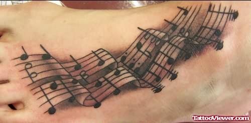 Music Symbol Tattoo On Foot