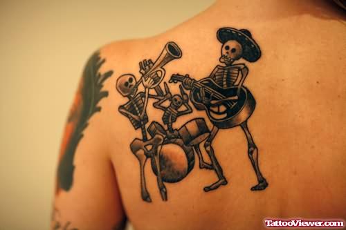 Band of Skeleton  Black & White Tattoo