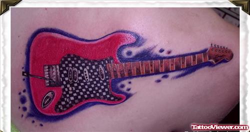 Red Guitar Tattoo