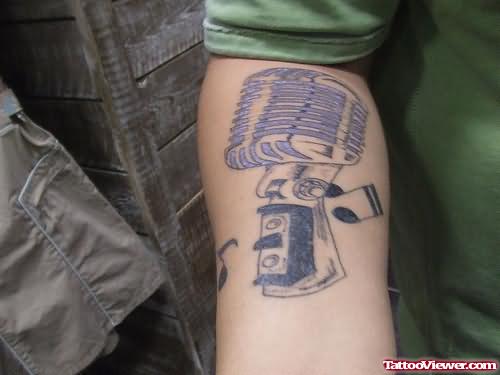 Band Mic Tattoo On Arm