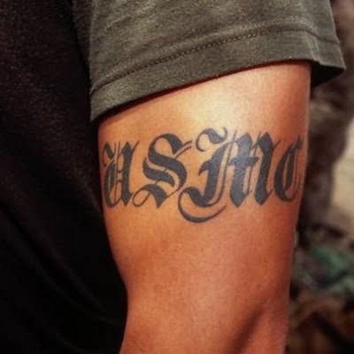 USMC Armband Tattoo On Left Sleeve