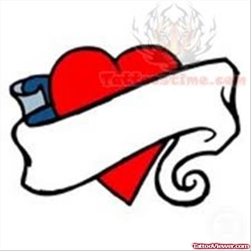 Beautiful Heart Banner Tattoo