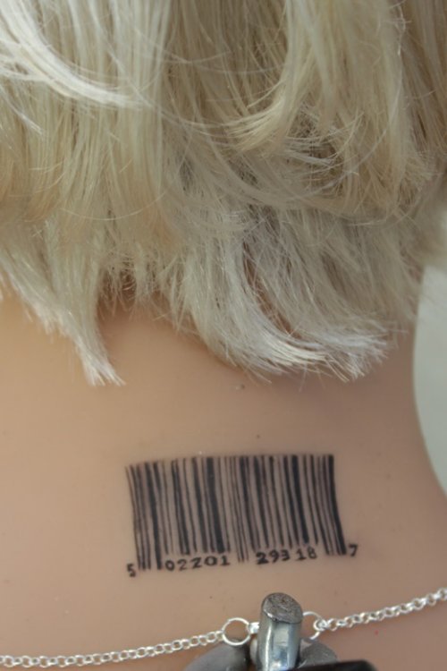 Awful Nape Barcode Tattoo