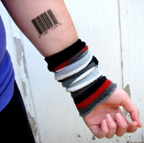 Left Forearm Barcode Tattoo For Girls