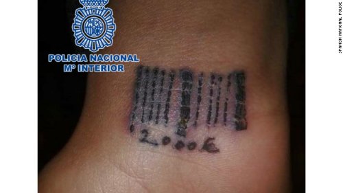 Spanish Barcode Tattoo On Nape