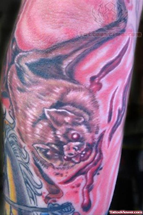 Vampire Bat Color Tattoo