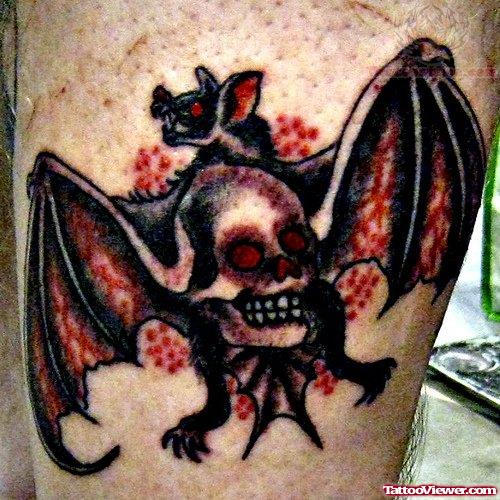 Skull And Bat Tattoo