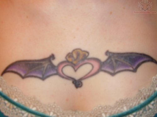 Kates Heart Bat Tattoo