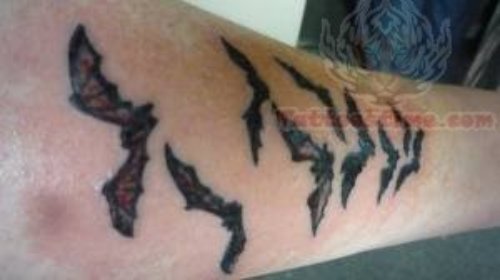 Small Bats Tattoos On Arm