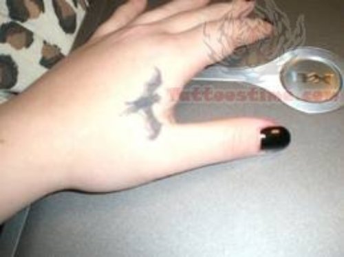 Small Bat Tattoo On Hand