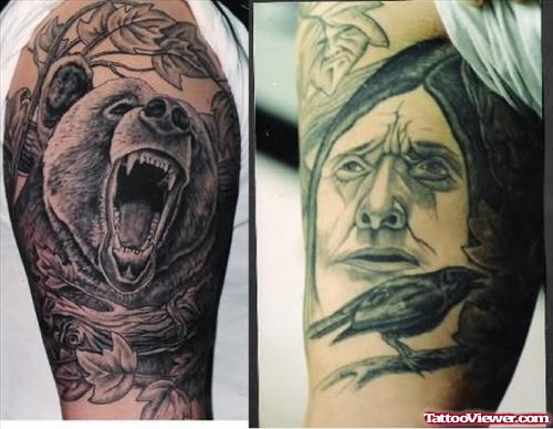 Bear Tattoos on Biceps