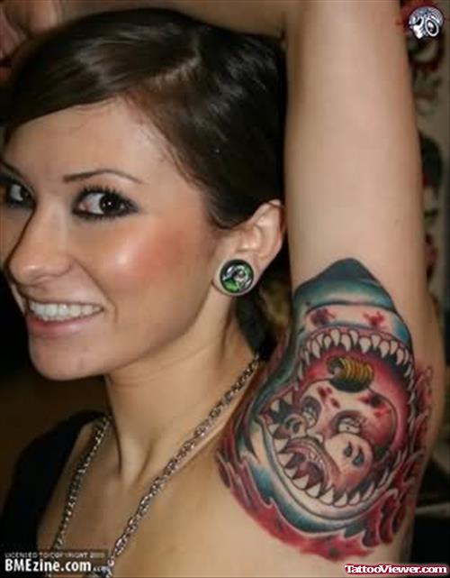 Bear Tattoo On Armpit