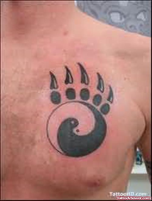 New Bear Paw Tattoo On Chest
