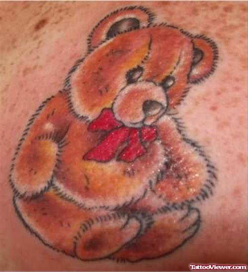 Cute Bear Sitting Tattoo