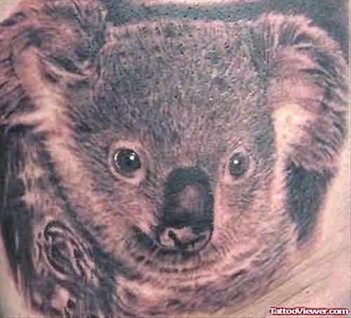 Small Bear Face Tattoo