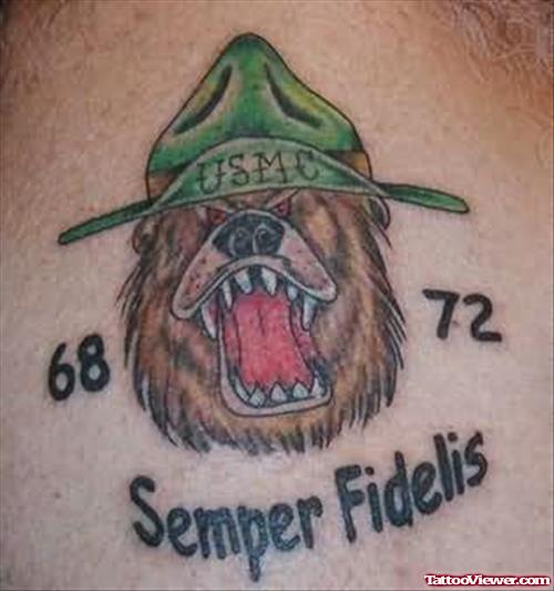 Semper Fidelis - Bear Tattoo