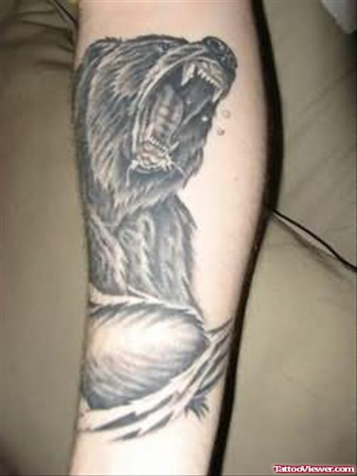 Roaring Bear Tattoo On Arm