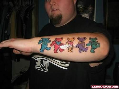Cute Bears Tattoo On Arm