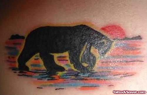 Bear Wandering Alone - Bear Tattoo