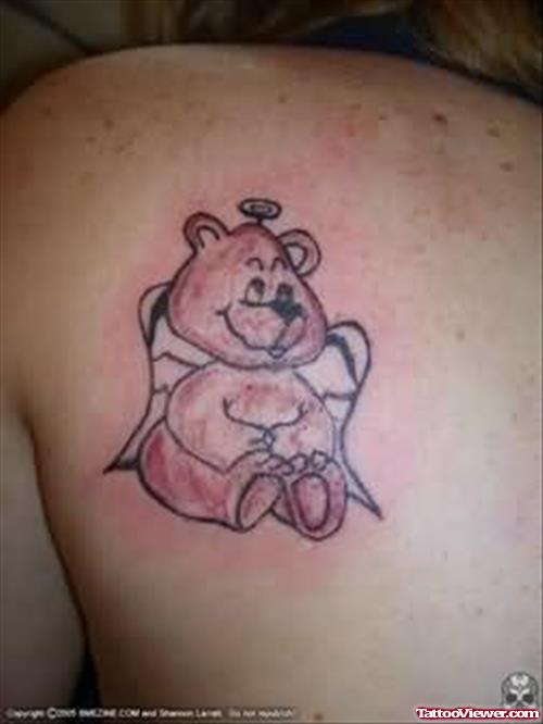 Angelic Bear Tattoo On Back