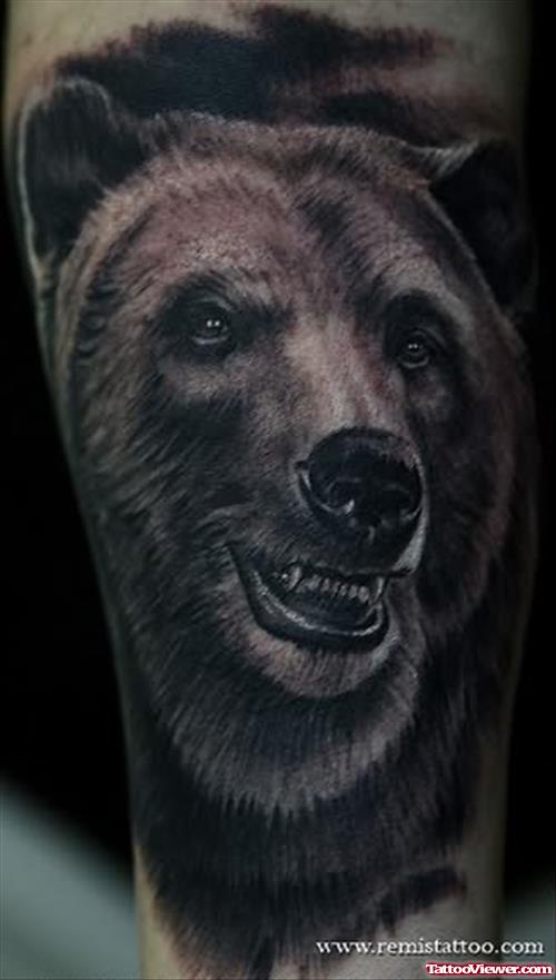 Black Bear Face Tattoo
