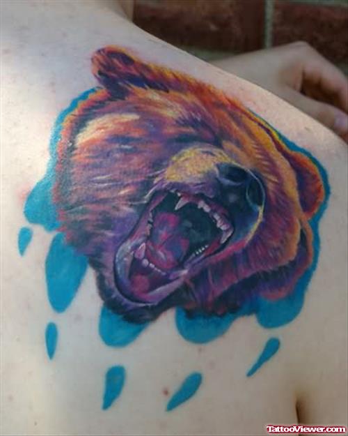 Bear Face And Paw Tattoo