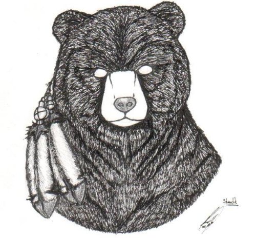 Simple Native Bear Tattoo Design