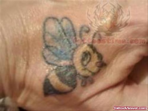 Small Bee Tattoo On Hand