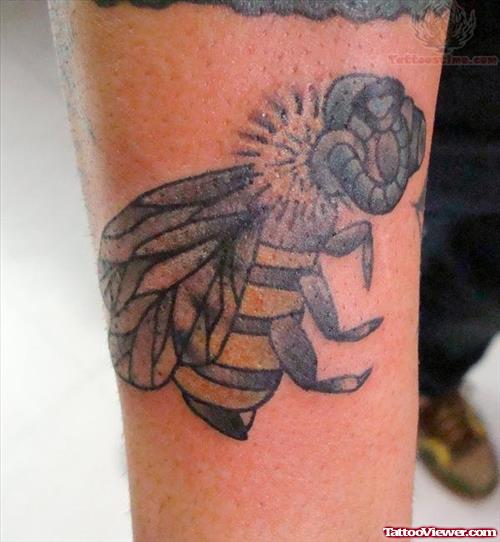 Colored Bee Tattoo