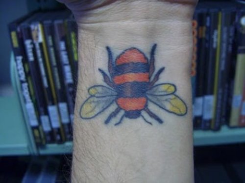 Red Bumble Bee Tattoo