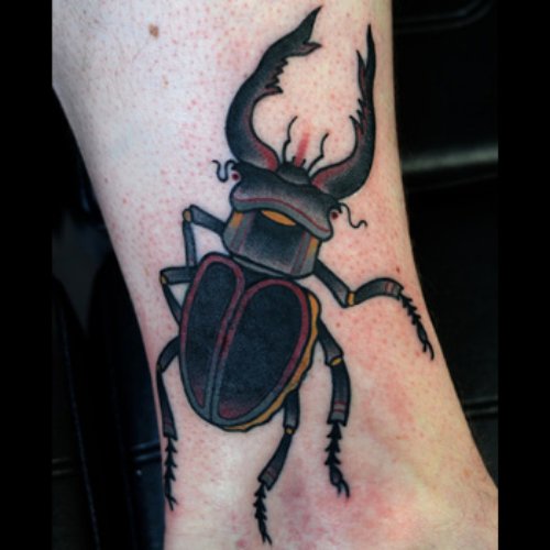Beetle Tattoo On Sleeve