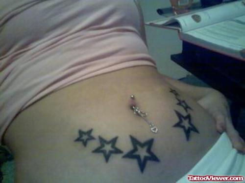 Stars Tattoo On Belly