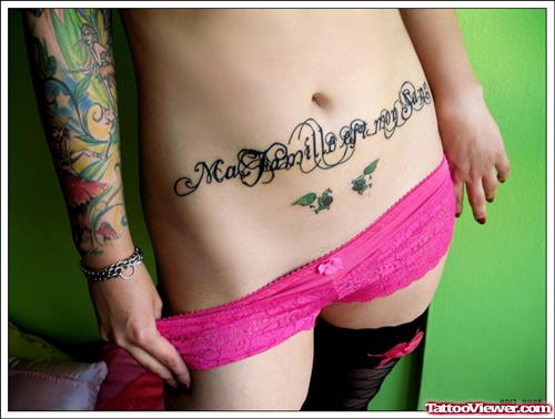 Words Tattoos On Belly For Young Girls