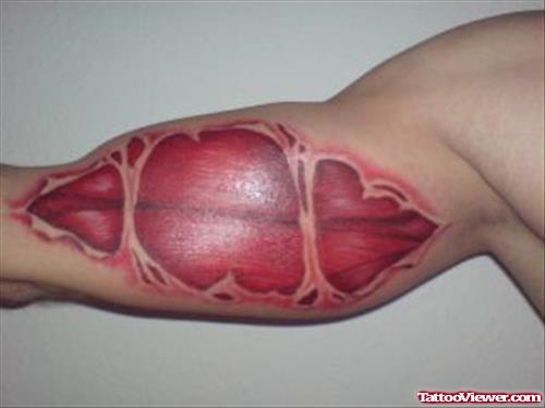 Biceps Red Tattoo