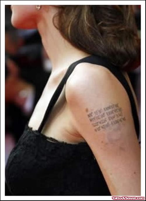 Biceps Tattoo Of Angelina