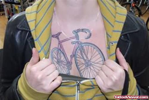 Bicycle Tattoo On Chest